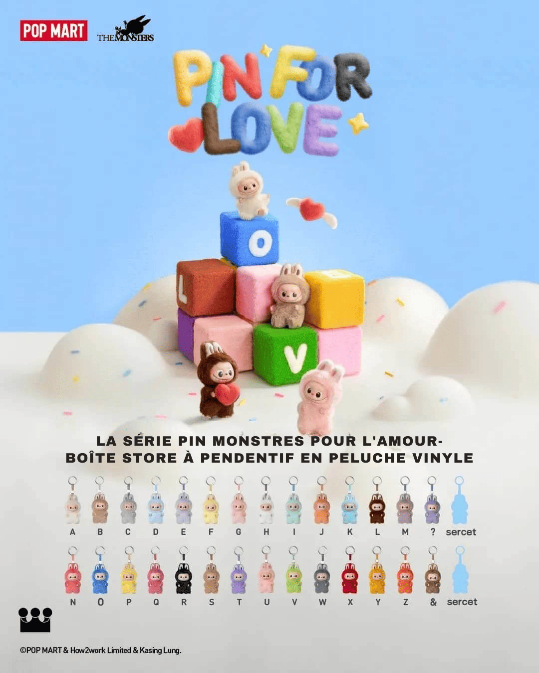 Porte-Clés Labubu Pin For Love en peluche