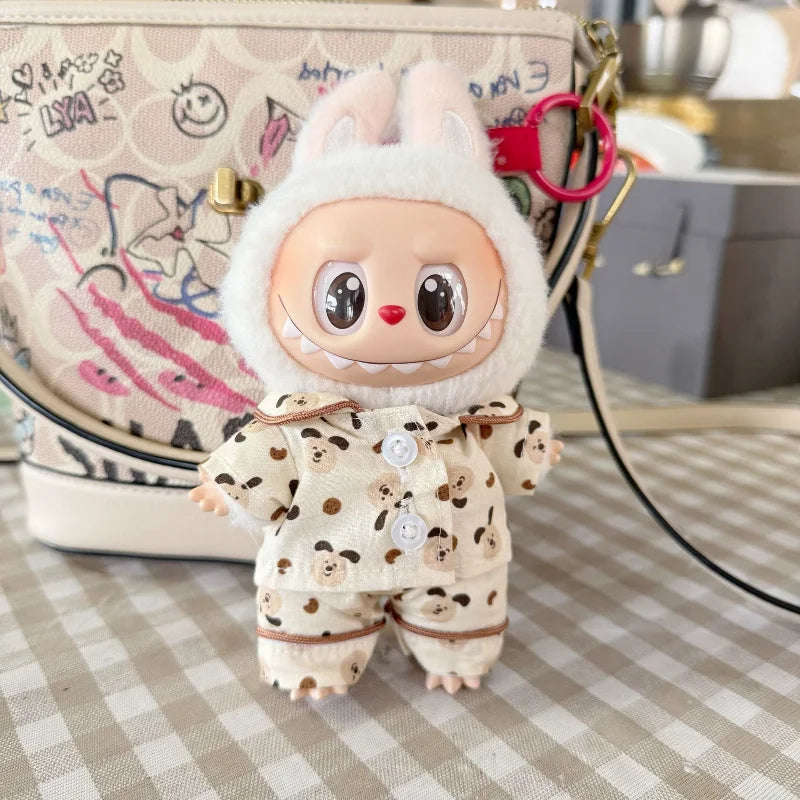 Pyjama Labubu lapin kawaii pour figurine 15-17 cm