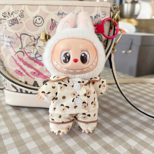 Pyjama Labubu lapin kawaii pour figurine 15-17 cm