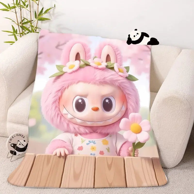 Plaid Labubu™ Douillet 150x200 cm – Couverture Hiver Ultra Douce & Cadeau Fan Labubu