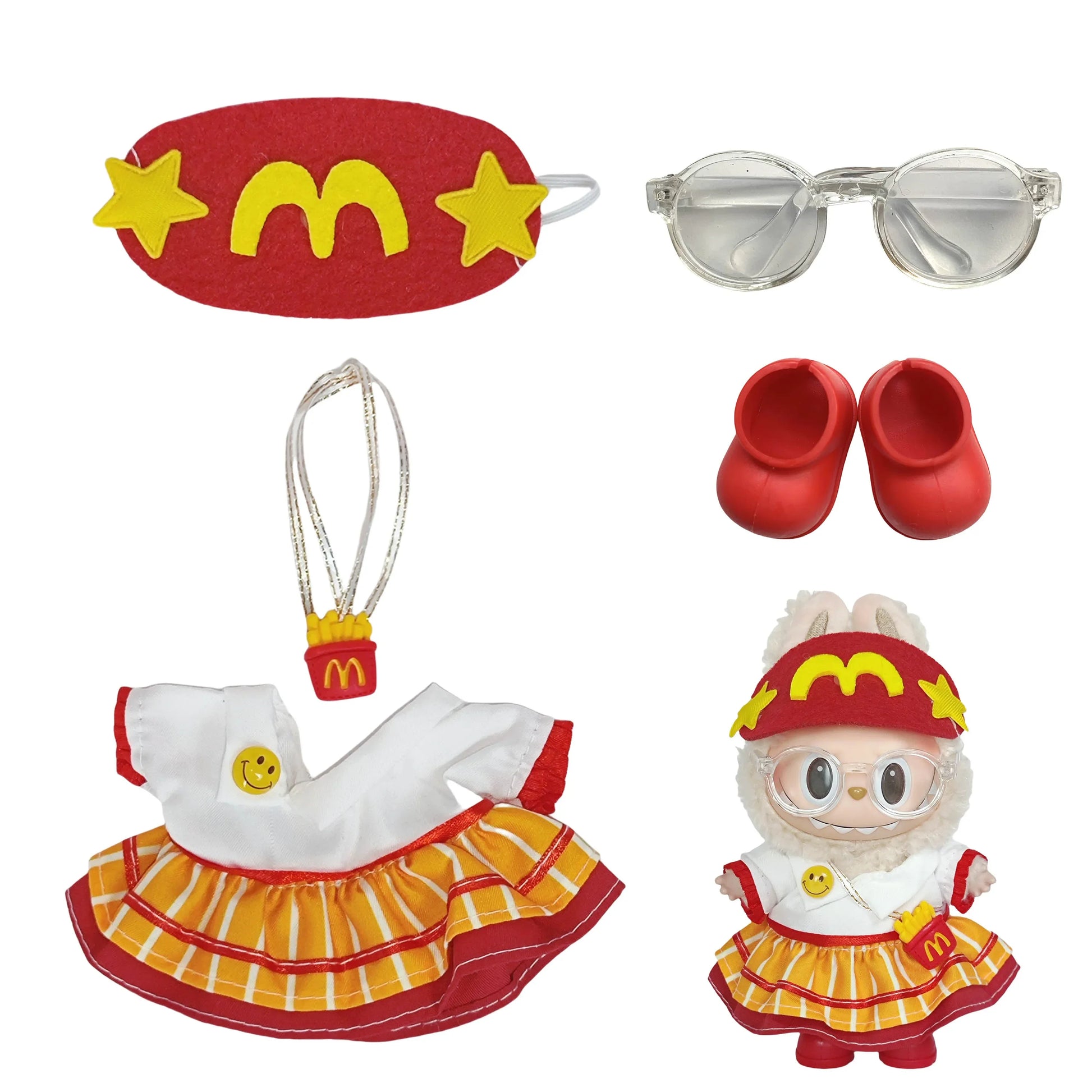 Labubu outfit rouge jaune McDo