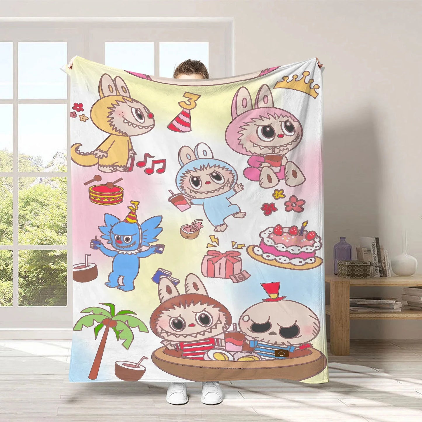 Plaid Labubu™ Douillet 150x200 cm – Couverture Hiver Ultra Douce & Cadeau Fan Labubu