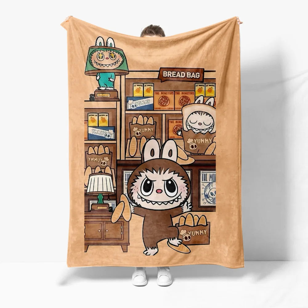 Plaid Labubu™ Douillet 150x200 cm – Couverture Hiver Ultra Douce & Cadeau Fan Labubu