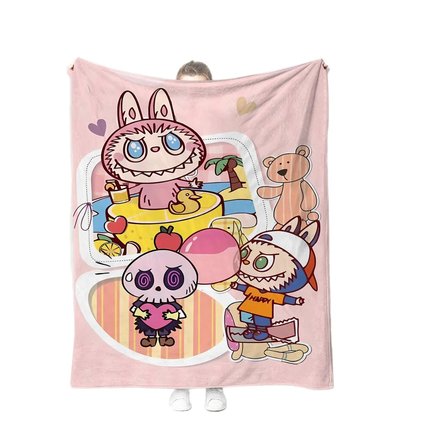 Plaid Labubu™ Douillet 150x200 cm – Couverture Hiver Ultra Douce & Cadeau Fan Labubu