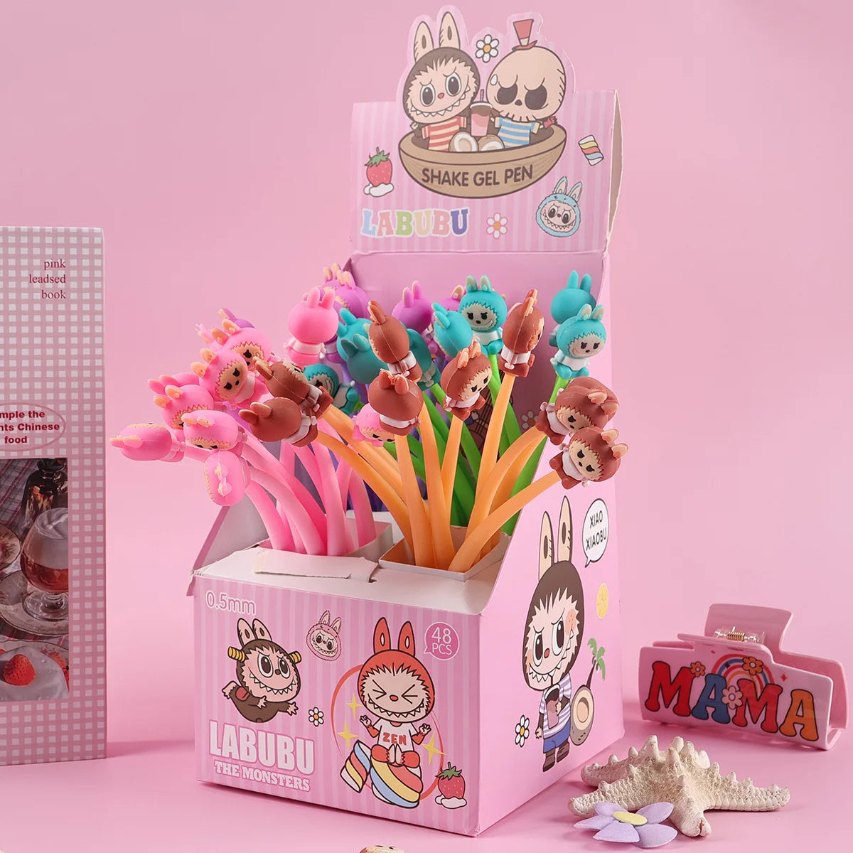 Stylo Labubu tête 3D kawaii