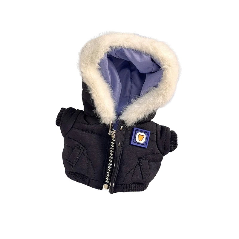 Veste doudoune Labubu noire rembourrée